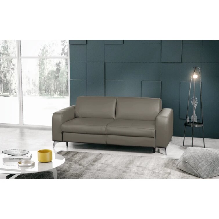 Gray genuine on sale leather sofa